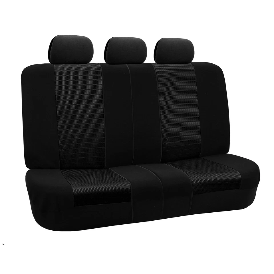 Juego completo de fundas de asiento de coche para alfombrillas de coche 5 reposacabezas negras Foto 4 de 4