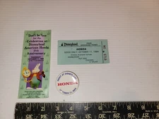Vintage 1984 Disneyland American Honda Ticket Pinback Food Voucher 25th 
