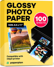 Glossy Photo Paper for Printer 8.5 X 11" - 100 Sheets - Works with Inkjet Prin