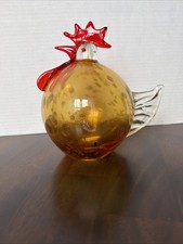 Vintage Murano Style Hand Blown Glass Rooster