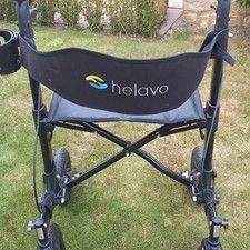 Helavo 4-Wheel Rollator Walker Foldable with Seat, Handbrakes, Cup Holder