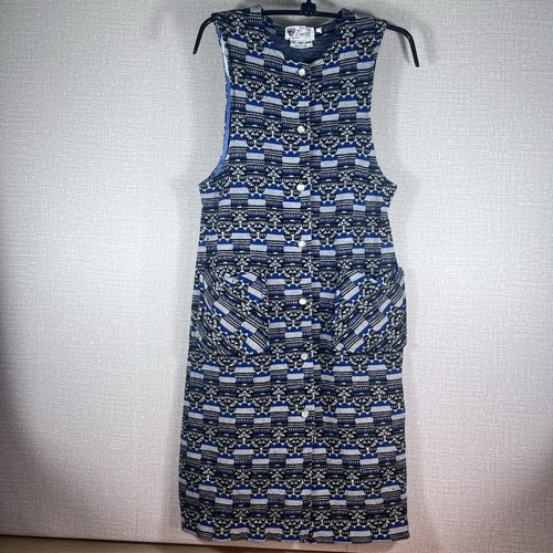 Vintage Ducal Italian Pure Wool Nordic Sweater Dress BlueGray Size 12 BohoChic