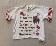 Vintage Kids 1992 Barney and Baby Bop Top Girls 4T Shirt