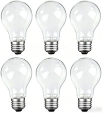 NEW 75 Watt Incandescent Light Bulbs, 75W A19 Shatter Resistant Rough Service Li