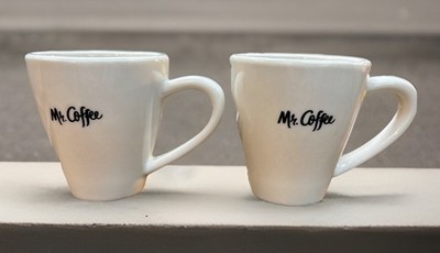 Set Of Vintage Mr Coffee Espresso Mugs Cups Kitchen Serving Home Advertising 