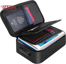 ENGPOW Small Fireproof Storage Organizer Case with Lock 9  X 5.3  X 3.7  , 3-Layer