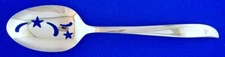 Oneida Twin Star Pierced Serving Spoon 8 3/8" Stainless Flatware Silverware
