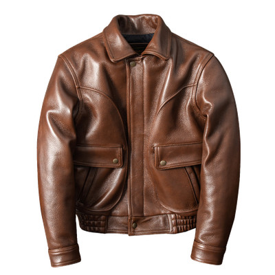 Retro Genuine Leather Jacket Men Short Coats Motorcycle Outwear Bike Parka Sz