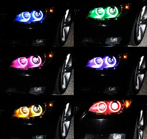 H8 LED RGB Angel Eyes Halo Ring Light Canbus WIFI For BMW E90 E92 335i 328i M3 - Picture 10 of 12