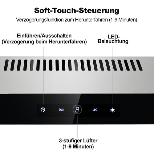 Topstrong 60cm Unterschrank-Dunstabzugshaube Abluft Umluft Dunstabzugshaube LED - Bild 19 von 21