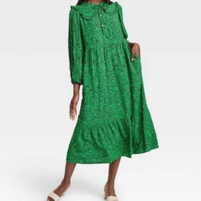green dress white spots Yerres Mini Dress Green main image 1