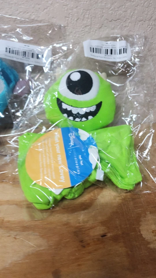 Little Sleepies Disney Mike Wazowski & Sulley Lovey Monsters Inc. 11 x 11 NUEVO Foto 4 de 4
