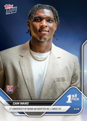 2025 Topps Now NFL Draft #D-1 Cam Ward Tennessee Titans RC - QTY