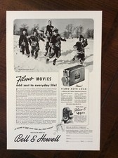 1940 vintage original print ad Bell  Howell Filmo 16mm Home Movie Cameras