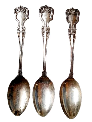 Sterling X 3 International Litchfield 5 1/4" Teaspoon / 5 O'Clock Dessert Spoons
