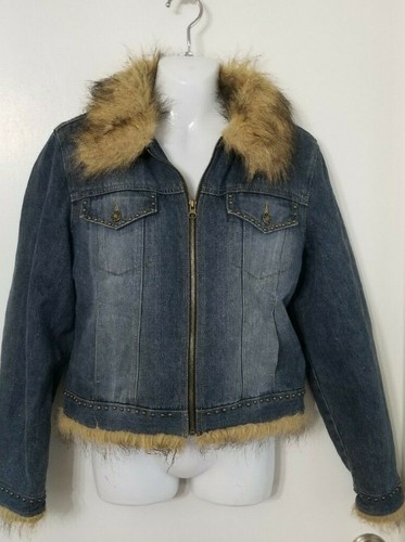 Jean JACKET Denim Faux Fur Collar 