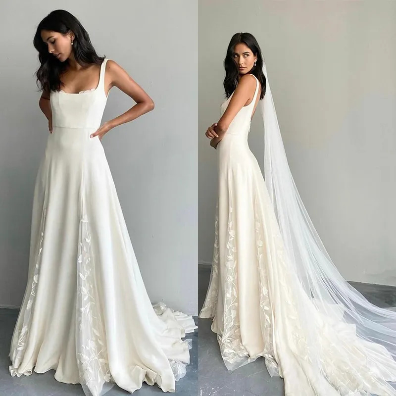 Romantic Floral Boho Wedding Dresses Strapless Beach Wedding Gown VW12 –  Viniodress