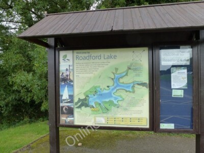 Photo 6x4 Raodford Lake Information Display Broadwoodwidger Map of the ar c2011
