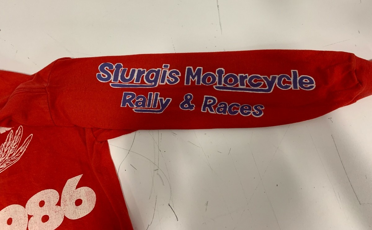 VTG 80s STURGIS 1986 LONG SLEEVE 46th RALLY AND RACES Motorcycle 