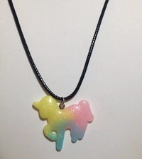 Pastel Rainbow Unicorn Resin Pendant / / Unicorn Necklace / Handmade