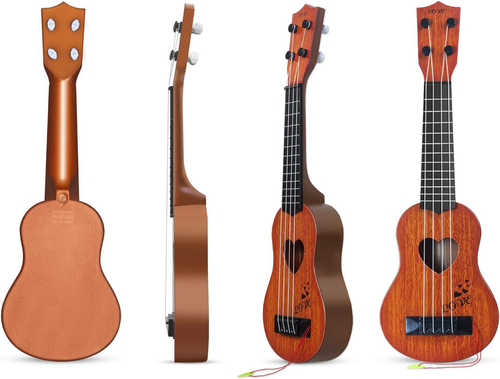 Kids Guitar Musical Toy Ukulele Classical Instrument(Brown), Wooden Play Guitar - Picture 5 of 12