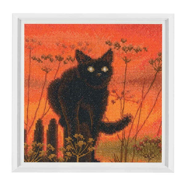 "Rto Kreuzstich Stickpackung \"Sonnenuntergang Katze\", ZäHlmuster, 15,5X15,5Cm"-image