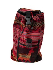 Red- Black Peruvian Woven Inca llama Mantel Backpack