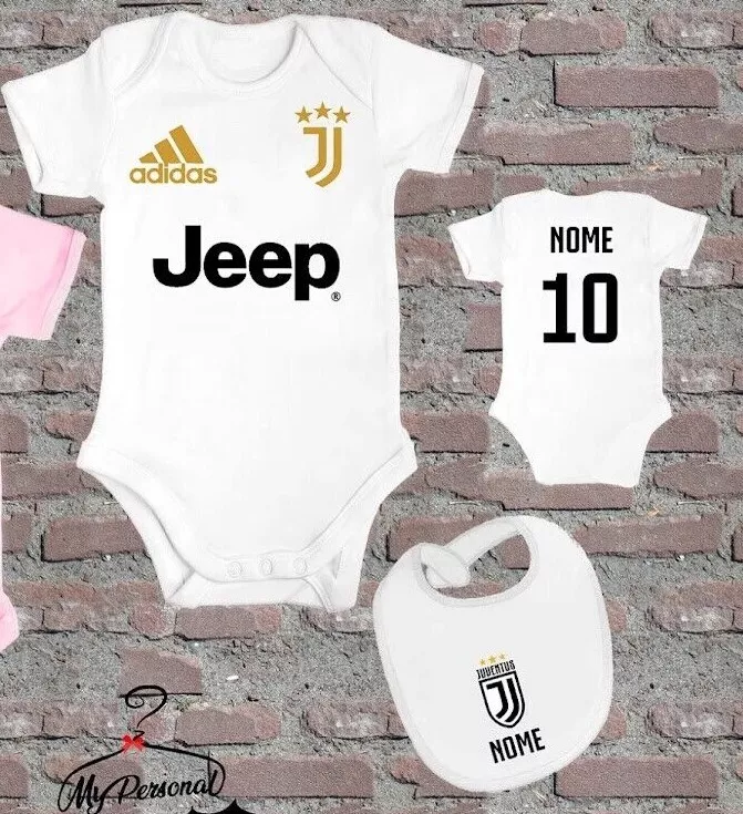 ++IL PIU VENDUTO++ BODY + BAVAGLINO NEONATO JUVE PERSONALIZZATO NOME  JUVENTUS