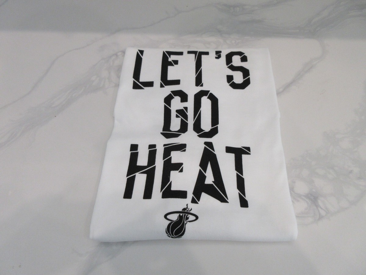 2023-24 Miami Heat White Hot Playoffs Let's Go T-Shirt SZ XL Arena