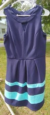 iZ Byer Navy & Mint Keyhole Fit & Flare Dress size 9