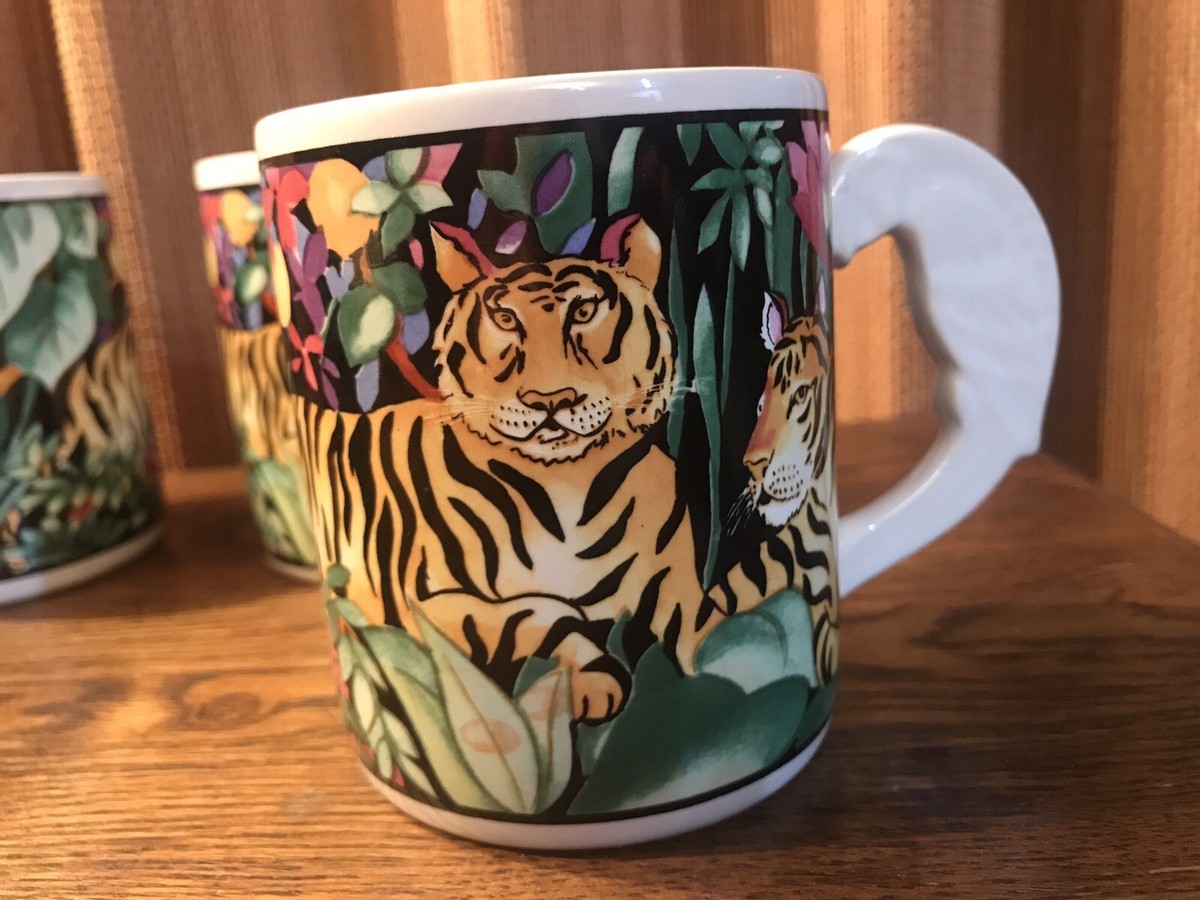 VITROMASTER Stoneware RAIN FOREST Jungle - Set of 4 MUGS