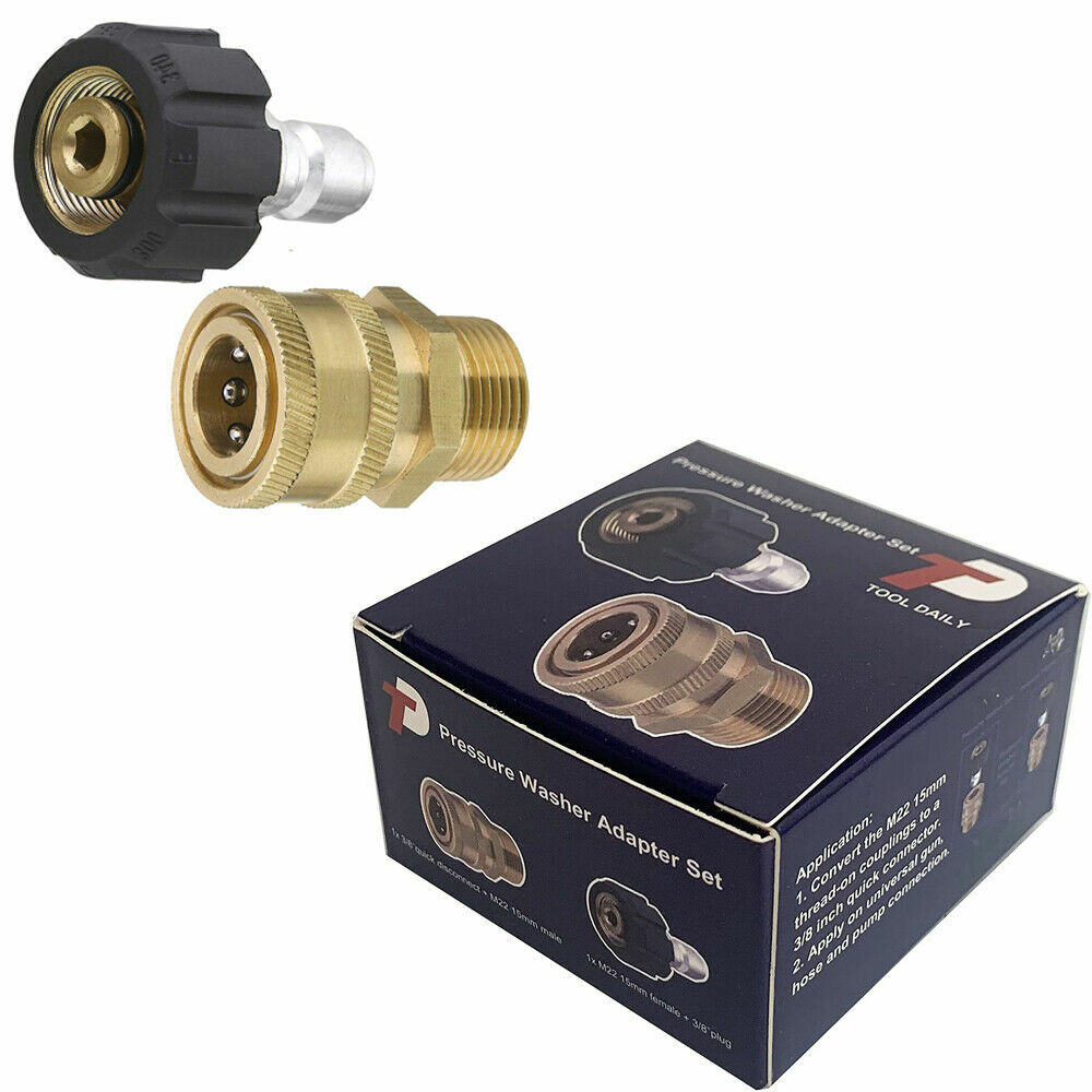 5000PSI Pressure Washer Quick Connect Kit M22-15mm for Sun Joe SPX3000 3001 4000