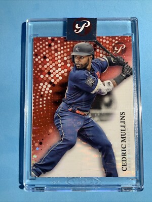 RARE 2022 Topps Pristine CEDRIC MULLINS 1/5 RED ENCASED REFRACTOR ORIOLES 287