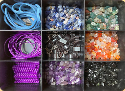  1.500 Karat - Schmuckbox Amethyst, Hämatit,... ( DIY - zur Schmuckherstellung )