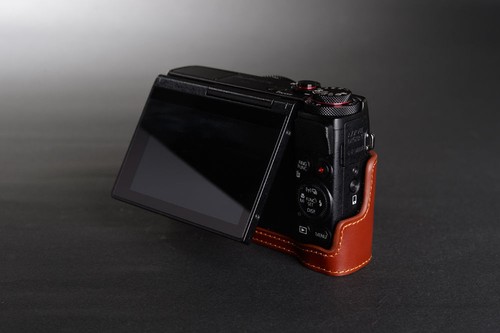 Handmade Vintage Genuine real Leather Half Camera Case bag cover for Canon G7X - Picture 3 of 7