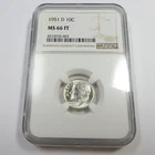 1951 D NGC MS66 FT - Silver Roosevelt Dime 10c US Coin #55183B