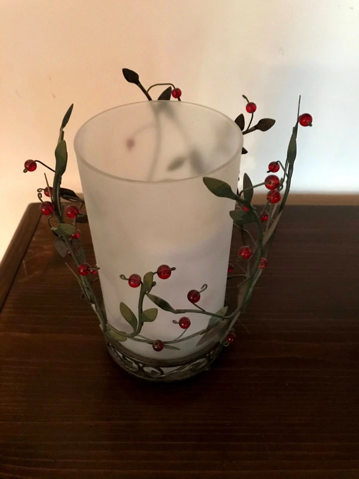 Nuevo Candelabro Princess House 5466 Wintervine (Glass Hurricane) Foto 2 de 3