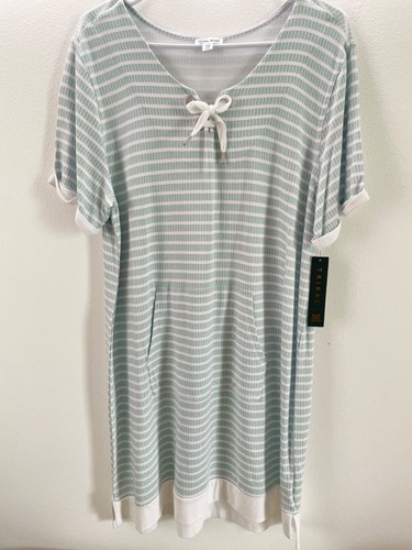 NWT Tribal Jeans XL Dress ‘Mermaid’ Striped Soft Short Sleeve