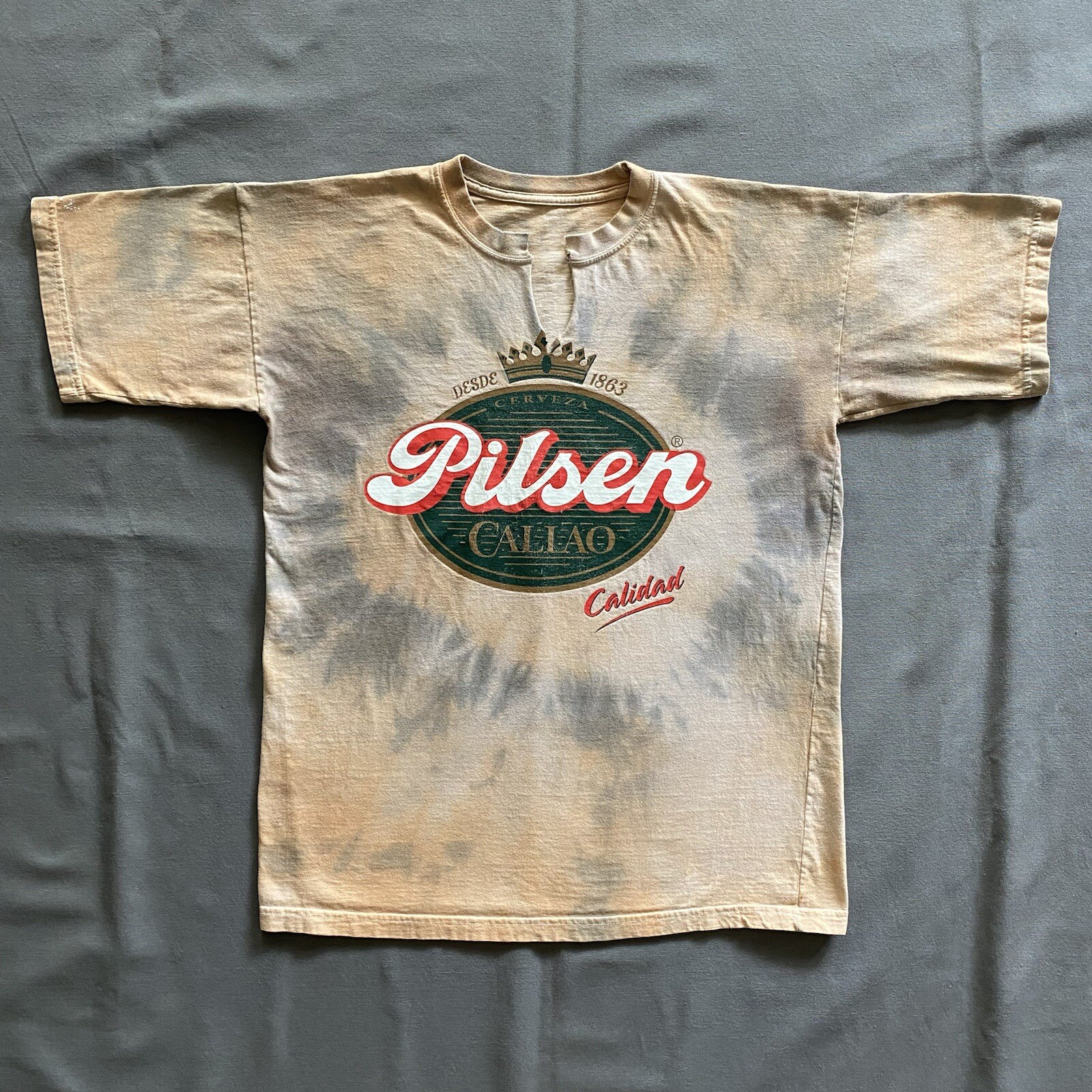 Camiseta De Colección Años 2000 Pilsen Callao Cerveza Para Hombres Grande Tie Dye Cerveza Alcohol 00s