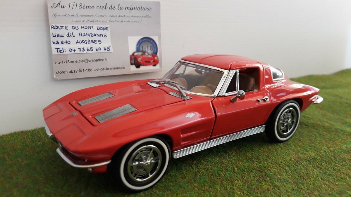 Miniature Franklin Mint – Chevrolet Corvette Sting Ray 1963 Rouge – 1/24 (occasion)