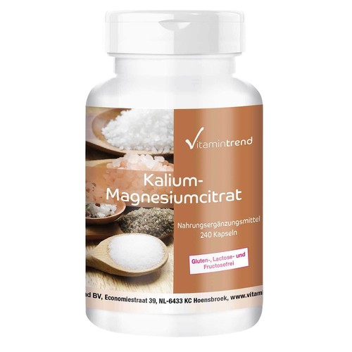 Kalium-Magnesium-Citrat - 240 Kapseln, organische Citrat-Form VEGAN Vitamintrend - Bild 1 von 11