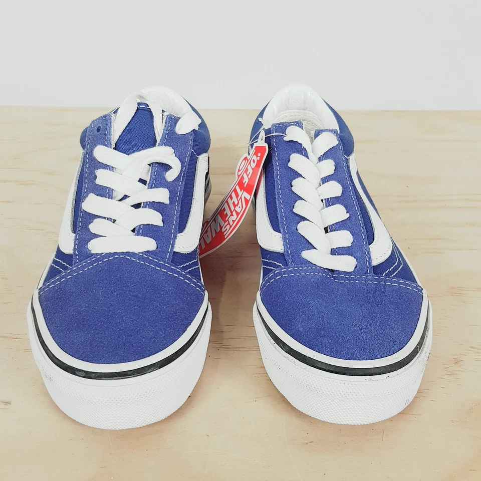 Vans Kids Unisex Boys Old Skool Blue Sneakers Shoes Size US 1 or EUR 31.5 - image 4 of 4
