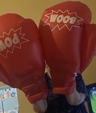 2 PAIR of JUMBO Inflatable Boxing Gloves Big Boppers Red PR And Blue PR