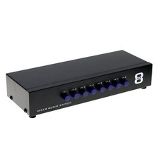 8way Composite Video Audio 3 Rca Av Switch Switcher Box Selector 8 In 1 Out 8x1
