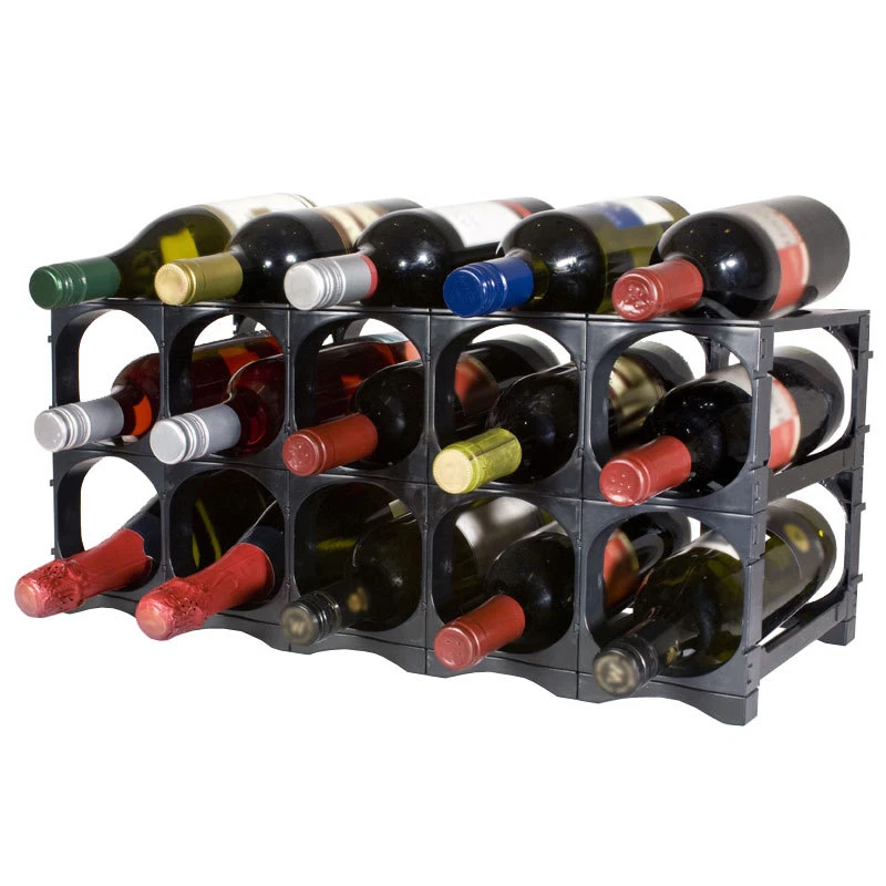 CellarStak Black Plastic Wine Rack 12 15 Bottles
