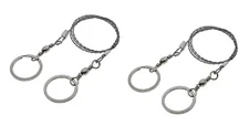 2-Pack Survival Wire Saw - Portable 22" Hand Pocket Chain for Outdoor, Camping