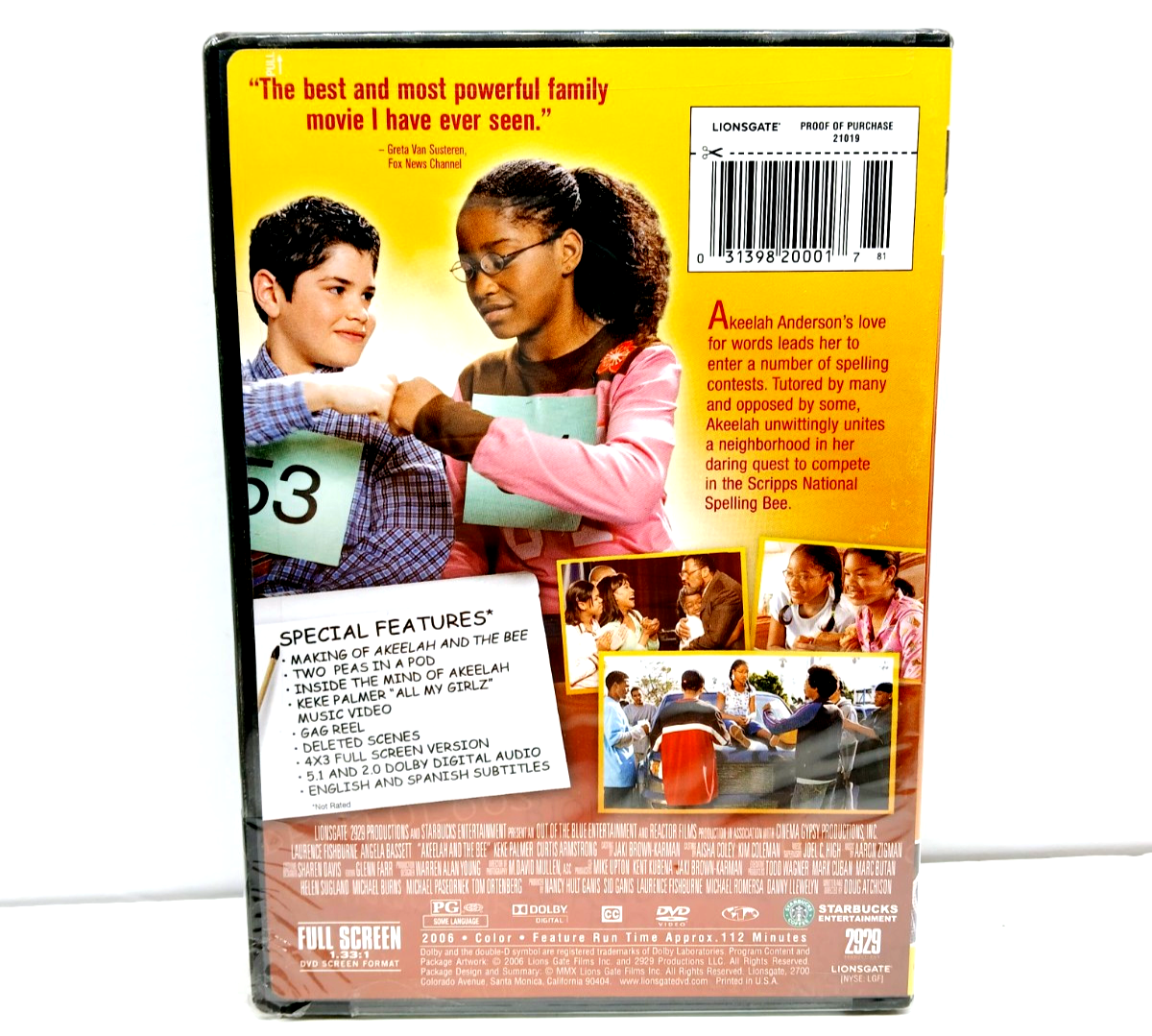 Akeelah And The Bee (DVD) Full Screen Edition Liongate 2006 (New