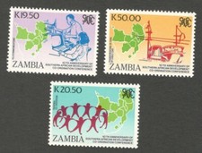 AOP Zambia #512-14 1990 Southern Africa Development MNH