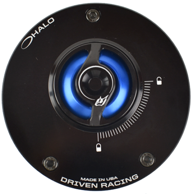 DRIVEN RACING HALO GAS CAP & BASE BLUE KAWASAKI ZX6R 2019-23 NINJA