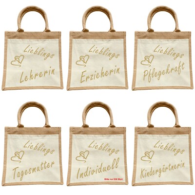 Jute Tasche mit individuellen Liebesbeweis Lieblings Erzieherin Lehrerin uvm.